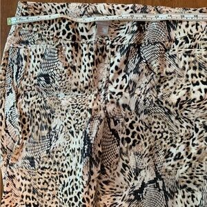 Chico's Mixed Animal Print Skirt in Tan, Cream & Black